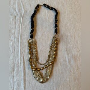 Talbots Elegant Gold and Black Layered Necklace NEVER WORN